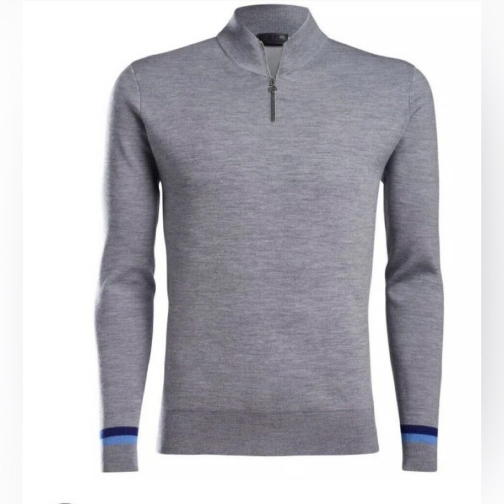 G/Fore Quarter Zip Vneck Wool Blend Sweater